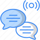live chat, conversation, message, speech, video, network, communication icon