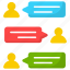 group chat, communication, discussion, meeting, talking, conservation, conference icon 
