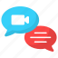 video chat, conversation, communication, live chat, talking, conference, online meeting icon 