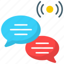 live chat, conversation, message, speech, video, network, communication icon