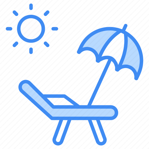 Beach, beach chair, summer, chair, umbrella, vacation, holiday icon - Download on Iconfinder