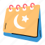 crescent, islamic calendar, ramadan calendar, agenda, memo 