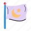muslim flag, islamic flag, flag, flaglet, crescent 