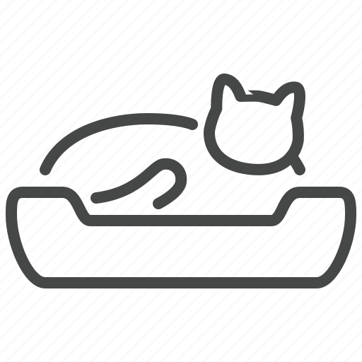 Bed, cat, pet, lying icon - Download on Iconfinder