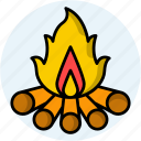 campfire, combustion, log, bonfire, flame, fire, burn, holiday