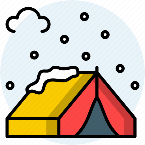 Camping, tent, forest, winter, snow, holiday, weather icon - Download on Iconfinder