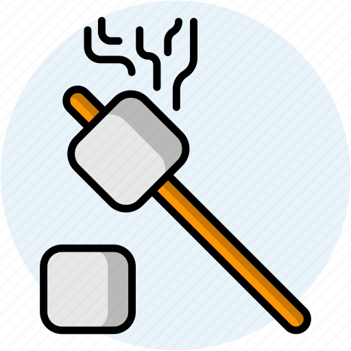 Marshmallow, food and restaurant, stick, camping, candy, sweet, sugar icon - Download on Iconfinder