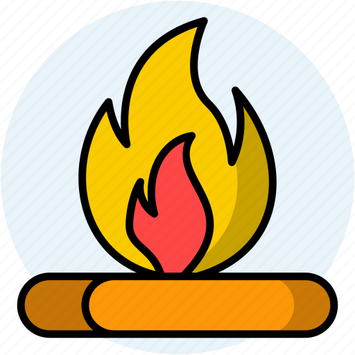 Campfire, firewood, bonfire, flame, camping, fire, burning icon - Download on Iconfinder
