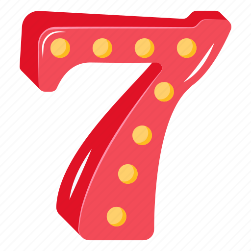 Seven, lucky number, digit, numeric, gambling number icon - Download on Iconfinder