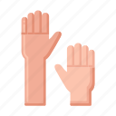 raised, hand, hand gestures, two, gesture