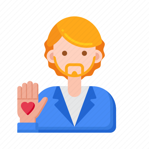 Volunteer, male, hand gesture, donator, person, human icon - Download on Iconfinder