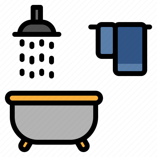 Shower, bathtub, towels, bathroom, bath icon - Download on Iconfinder