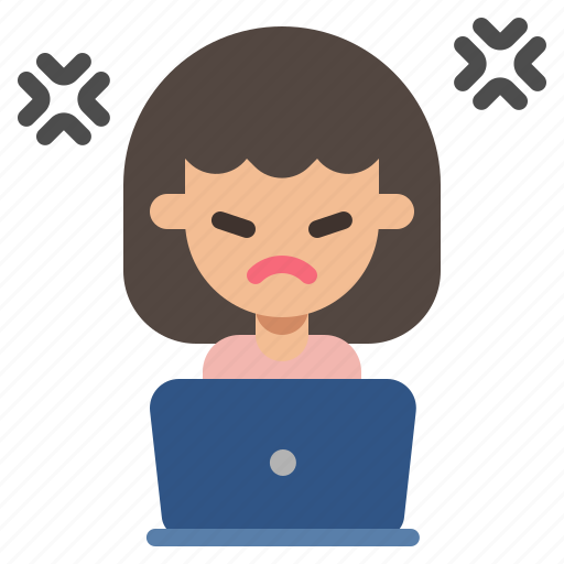 Angry, mad, offended, upset, woman, working icon - Download on Iconfinder
