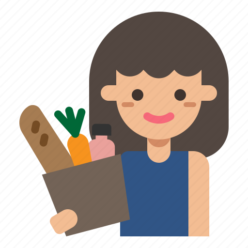 Grocery, supermarket, store, shopping, woman, food icon - Download on Iconfinder
