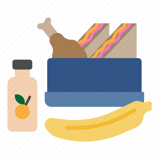 Lunch, box, juice, banana, sandwich, chicken, food icon - Download on Iconfinder