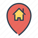 house, location, pin, property