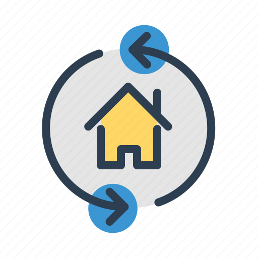 Apartment, arrows, home loan, house icon - Download on Iconfinder