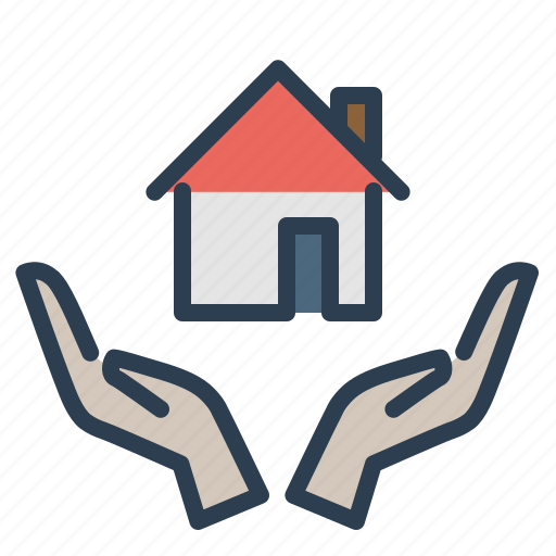 Hands, home insurance, property, safe icon - Download on Iconfinder
