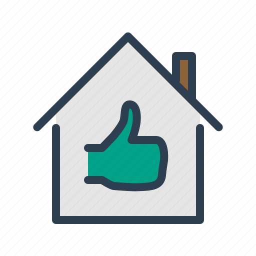 Apartment, feedback, house, thumb up icon - Download on Iconfinder