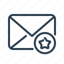 email, envelope, flagged, letter, mail, message, star