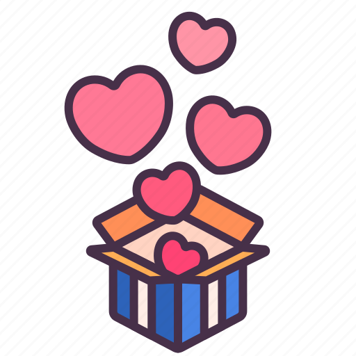 Valentine, love, heart, care, gift, box, float icon - Download on Iconfinder