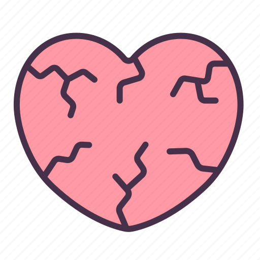 Valentine, love, heart, delicate, decay, vulnerable, broke icon - Download on Iconfinder
