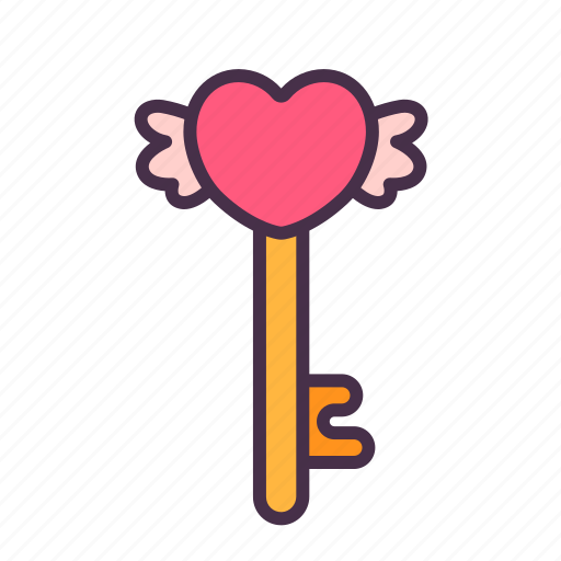 Valentine, love, heart, key, successful, romanctic, open icon - Download on Iconfinder