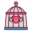valentine, love, heart, romantic, cage, block, afraid