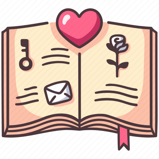 Book, love, library, knowledge, paper, study, romance icon - Download on Iconfinder