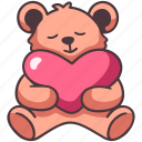 cute, love, heart, bear, hug, teddy, valentine 