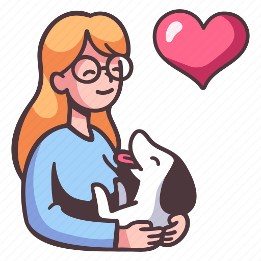 Dog, girl, happy, pet, cute, friendship, hug icon - Download on Iconfinder