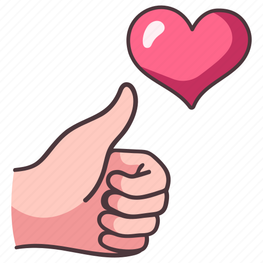 Hand, love, like, communication, heart, thumb, success icon - Download on Iconfinder