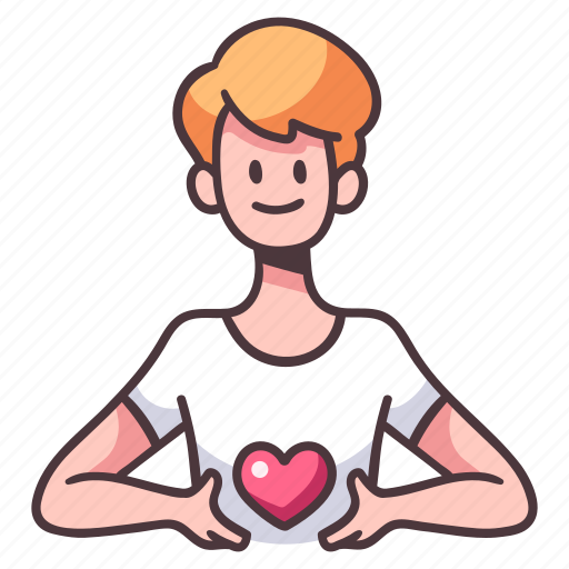Heart, man, male, health, love, romance, cheerful icon - Download on Iconfinder