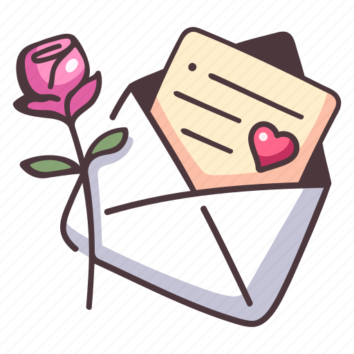 Love, envelope, mail, romantic, message, gift, rose icon - Download on Iconfinder
