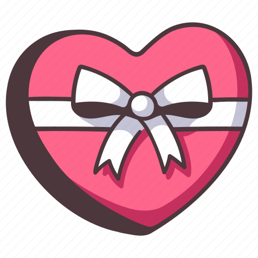 Gift, box, heart, valentine, celebration, romantic, wedding icon - Download on Iconfinder