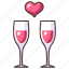 wine, celebration, drink, glass, valentine, two, anniversary 