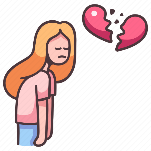 Women, break, heart, sad, divorce, conflict, breakup icon - Download on Iconfinder