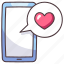 smartphone, love, phone, mobile, message, app, heart 