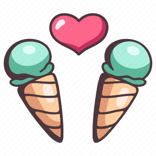 Sweet, icecream, heart, dessert, love, summer, valentine icon - Download on Iconfinder