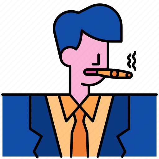 Cigar, avatar, mafia, male, man, suit, smoking icon - Download on Iconfinder