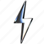 lightning, 3d icon, abstract shape, energy, power, 3d, icons 