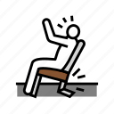 fall, chair, man, accident, injury, safety