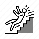 steps, fall, man, accident, injury, safety