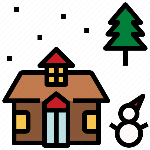 Cottage, winter, accommodation, resort, snow icon - Download on Iconfinder