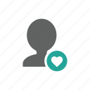 account, avatar, favorite, heart, people, profile 