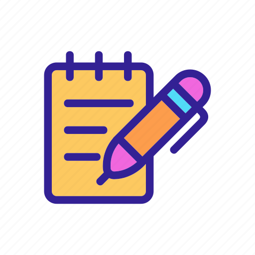 Accounting, contour, document, financial, message, notepad, pen icon - Download on Iconfinder