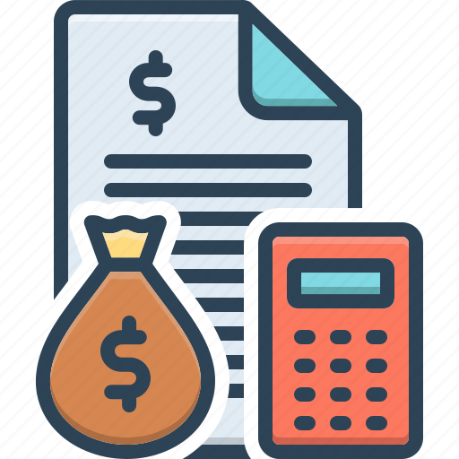 Budget, monetary, calculator, accounting, pecuniary, budgetary, money bag icon - Download on Iconfinder