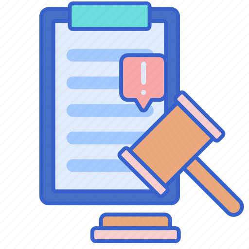 Document, hammer, law, lawsuit icon - Download on Iconfinder