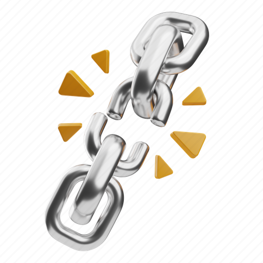 Breaking, chain, internet, hyperlink, connect, url, seo 3D illustration - Download on Iconfinder