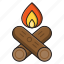 bonfire, campfire, flame, tour, woods 
